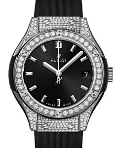 Hublot Classic Fusion 3-Hands Titanium Pave 33mm Quartz 581.NX.1470.RX.1704 - BRAND NEW