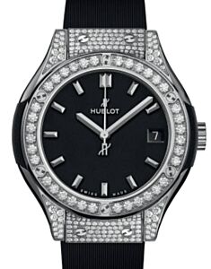 Hublot Classic Fusion 3-Hands Titanium Pave Quartz 33mm 581.NX.1171.RX.1704 - BRAND NEW