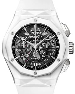 Hublot Classic Fusion Aerofusion Chronograph Orlinski White Ceramic Limited Edition 45mm Skeleton Sapphire Dial Rubber Strap 525.HI.0170.RW.ORL21 - BRAND NEW