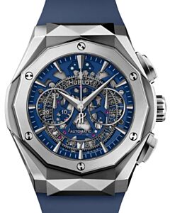 Hublot Classic Fusion Aerofusion Chronograph Orlinski Titanium Blue Limited Edition 45mm Skeleton Sapphire Dial Rubber Strap 525.NX.5170.RX.ORL21 - BRAND NEW