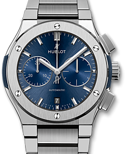Hublot Classic Fusion Blue Chronograph Titanium Bracelet 42mm 520.NX.7170.NX - BRAND NEW