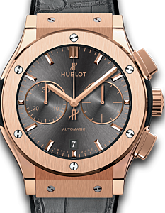 Hublot Classic Fusion Chronograph King Gold Racing Grey Dial Rose Gold Bezel Leather Strap 45mm 521.OX.7081.LR - BRAND NEW