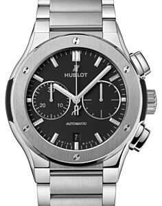 Hublot Classic Fusion Chronograph Titanium Bracelet 45mm Titanium Black Dial Titanium Bracelet 520.NX.1170.NX - BRAND NEW