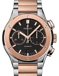 Hublot Classic Fusion Chronograph Titanium King Gold Bracelet 45mm Black Dial 520.NO.1180.NO - BRAND NEW