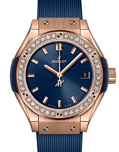 Hublot Classic Fusion King Gold Blue Diamonds 29mm 591.OX.7180.RX.1204