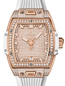 Hublot Shaped Spirit of Big Bang 3-Hands King Gold White Full Pave 39mm 662.OE.9000.RW.1604