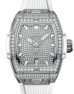 Hublot Shaped Spirit of Big Bang 3-Hands Steel White Full Pave 32mm 682.SE.9000.RW.1604
