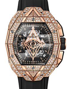 Hublot Shaped Spirit of Big Bang Partnerships Sang Bleu King Gold Pave 648.OX.0108.RX.1604.MXM23
