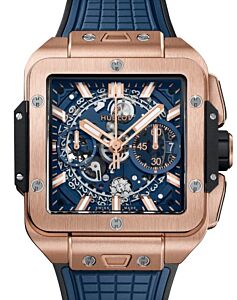 Hublot Shaped Square Bang Unico King Gold Blue 42mm 821.OX.5180.RX