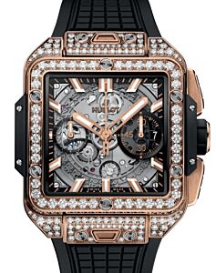 Hublot Shaped Square Bang Unico King Gold Pave 42mm 821.OX.0180.RX.1604