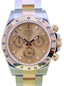 Rolex Daytona 116523 Yellow Gold Champagne Stainless Steel 