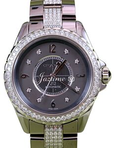 Chanel J12 H3106 Automatic Ladies 38mm Titanium Gray Ceramic Diamond - BRAND NEW