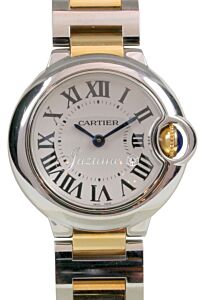 Ballon Bleu de Cartier Ladies 18k Yellow Gold 28mm Stainless Steel W69007Z3 BRAND NEW
