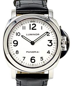Panerai PAM 114 Luminor Base 44mm White Arabic Stainless Steel Black Leather BOX PAPERS