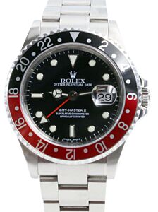 Rolex GMT-Master II Stainless Steel 40mm "Coke" Black/Red Aluminum Bezel SEL Oyster Bracelet No Holes Case 16710 - 2004-08