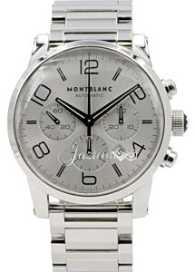 MontBlanc Timewalker 7069 Silver Arabic Stainless Steel Date 43mm Chronograph