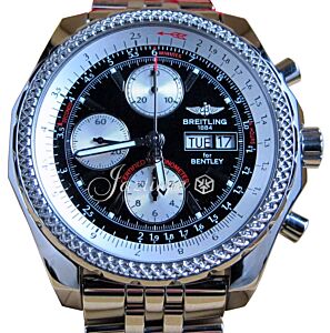 Breitling Bentley GT A13362 Black 44mm Chronograph Stainless Steel