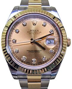Rolex Datejust II 116333 Diamond Champagne 41mm Yellow Gold BRAND NEW