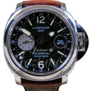 Panerai PAM 88 Luminor GMT 44mm Black Stainless Steel Leather