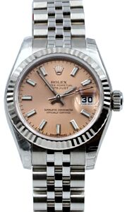 Rolex Datejust 179174 Ladies 26mm Pink Index White Gold Stainless Steel Jubilee - BRAND NEW