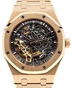 Audemars Piguet Royal Oak Double Balance Wheel Openworked Rose Gold 41mm Black Skeleton 15407OR.OO.1220OR.01