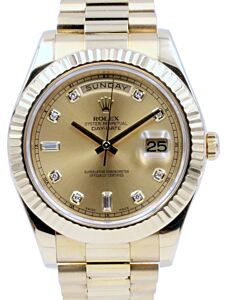 Rolex Day-Date II President 218238 Champagne Diamond 41mm 18k Yellow Gold 