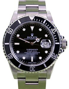 Rolex Submariner 16610 Black 40mm Stainless Steel Inscribed Rehaut - PRE-OWNED