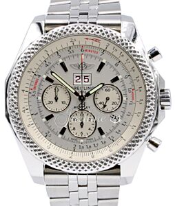 Breitling Bentley 6.75 A44364 Men's 48mm White Index Chronograph Stainless Steel BOX PAPERS