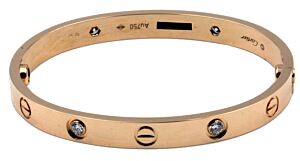 Cartier Love Bangle Bracelet Rose Gold Diamond B6036017 - BRAND NEW