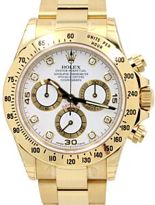 Rolex Daytona 116528-WHTD White Diamond 18k Yellow Gold BRAND NEW