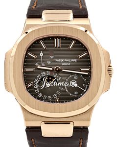 Patek Philippe Nautilus Moon Phases Rose Gold Black Brown Dial 5712R-001 - PRE-OWNED