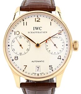 IWC Portuguese Automatic IW500113 Silver Arabic Rose Gold 7 Days Power Reserve 42.3mm PRE-OWNED
