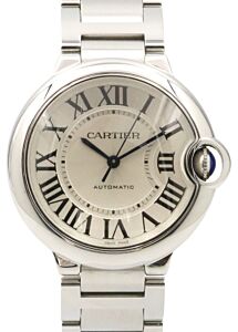 Cartier Ballon Bleu de Cartier Women's Watch Automatic Stainless Steel 36mm Silver Dial steel Bracelet W6920046 3284 Papers - PRE-OWNED