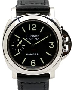 Panerai PAM 111 Luminor Marina Acciaio Men's 44mm Black Arabic Manual Wind Stainless Steel BOX/PAPERS