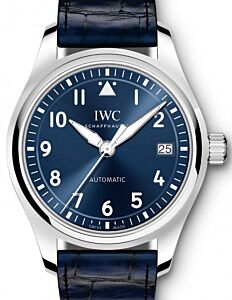 IWC Schaffhausen IW324008 Pilot's Watch Automatic 36 Blue Arabic Stainless Steel Blue Leather 36mm Automatic