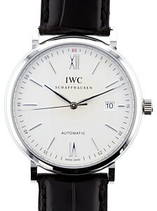 IWC Portofino Automatic Stainless Steel 40mm Silver Dial IW356501 Leather Strap