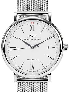 IWC Schaffhausen IW356505 Portofino Automatic Silver Plated Index Milanaise Mesh Stainless Steel 40mm Automatic