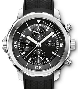 IWC Schaffhausen IW376803 Aquatimer Chronograph Black Index Stainless Steel Black Rubber Chronograph 44mm Automatic