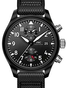 IWC Schaffhausen IW389001 Pilot's Watch Chronograph Top Gun Black Arabic Ceramic Black Leather 44mm Automatic