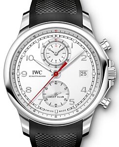 IWC Schaffhausen IW390502 Portugieser Yacht Club Chronograph Silver Plated Arabic Stainless Steel Black Rubber 43.5mm Automatic