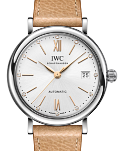 IWC Portofino Automatic Steel 37mm Silver Plated Diamond Dial IW458601 - BRAND NEW