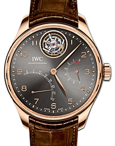 IWC Schaffhausen IW504602 Portugieser Tourbillon Myst?re R?trograde Ardoise Arabic Red Gold Brown Leather 44.2mm Manual