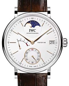 IWC Portofino Hand Wound Moonphase IW516401 Eight Days Silver Index Stainless Steel 45mm Men's - BRAND NEW