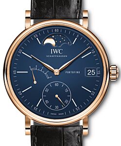 IWC Portofino Hand-Wound Moon Phase Edition ?150 Years? IW516407 Blue Index Red Gold Leather 45mm - BRAND NEW