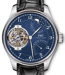 IWC Portugieser Constant-Force Tourbillon Edition ?150 Years? IW590203 Blue Arabic Platinum Leather 46mm - BRAND NEW