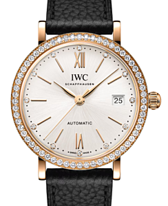 IWC Portofino Automatic  18-Carat 5N Gold 37mm Silver-Plated Diamond Dial IW658603 - BRAND NEW