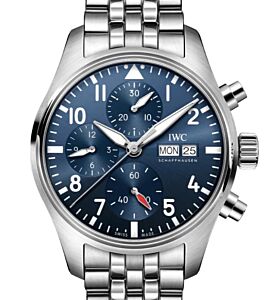 IWC Pilot's Watch Chronograph 41 Stainless Steel Blue Dial Bracelet IW388102