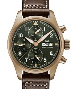 IWC Pilot's Watch Chronograph Spitfire Bronze 41mm Green Dial IW387902