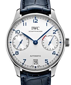 IWC Portugieser Automatic Stainless Steel 42.3mm Silver Dial Blue IW500705