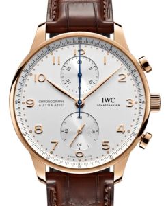 IWC Portugieser Chronograph Gold 41mm Silver Dial IW371611 - BRAND NEW